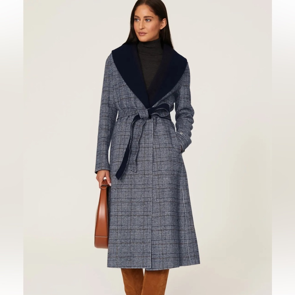 Soia & Kyo Blue and Black Plaid Coat